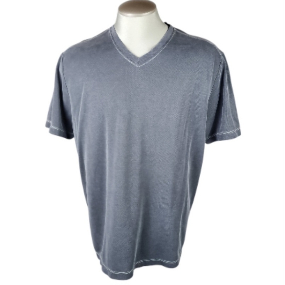 Tommy Bahama Tencel VNeck TShirt Gray Size XL